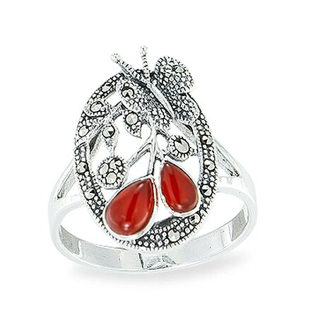 Marcasite Ring - HR1124 Silver Marcasite Ring - HR1124